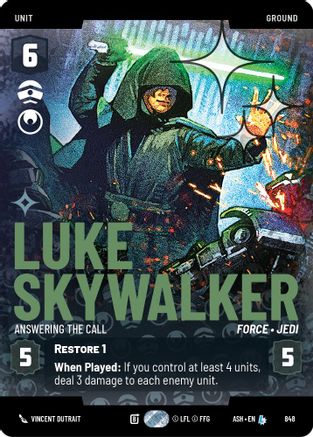 Luke Skywalker - Answering the Call (Prestige Foil) (848) - AOTE - Legendary - Foil