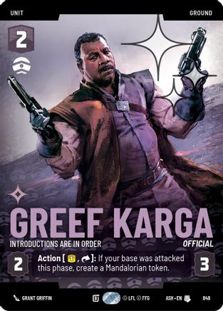 Greef Karga - Introductions are in Order (Prestige Foil) (849) - AOTE - Uncommon - Foil
