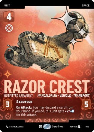 Razor Crest - Outfitted Armament (Prestige Foil) (852) - AOTE - Uncommon - Foil