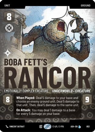 Boba Fett's Rancor - Emotionally Complex Creature (Prestige Foil) (853) - AOTE - Legendary - Foil