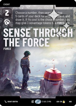 Sense Through the Force (Prestige Foil) (860) - AOTE - Rare - Foil