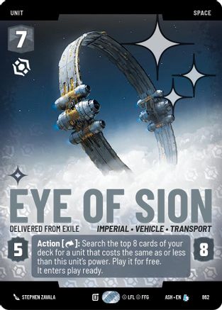 Eye of Sion - Delivered from Exile (Prestige Foil) (862) - AOTE - Legendary - Foil