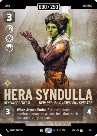 Hera Syndulla - Renegade General (Serialized) (881) - AOTE - Rare - Foil