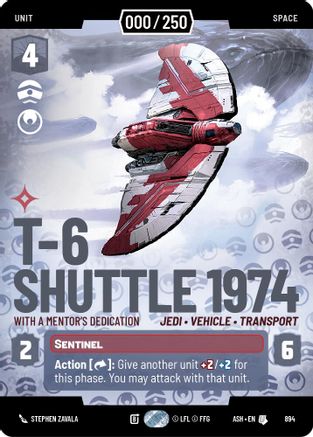 T-6 Shuttle 1974 - With a Mentor's Dedication (Serialized) (894) - AOTE - Uncommon - Foil
