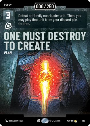 One Must Destroy to Create (Serialized) (910) - AOTE - Rare - Foil