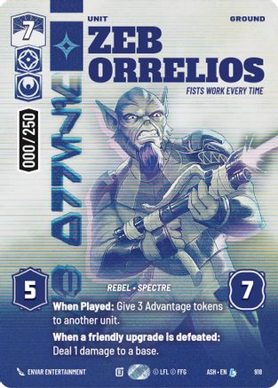 Zeb Orrelios - Fists Work Every Time (Serialized) (918) - AOTE - Legendary - Foil