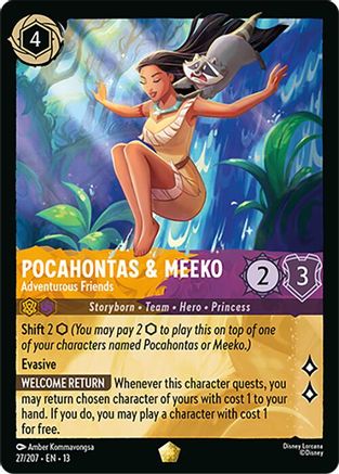 Pocahontas & Meeko - Adventurous Friends FRANÇAIS (27/204) - IE - Légendaire - Cold Foil