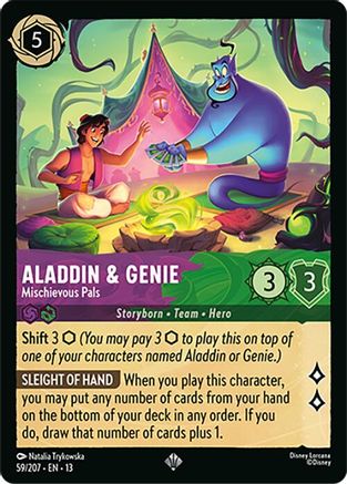 Aladdin & Genie - Mischievous Pals FRANÇAIS (59/204) - IE - Très Rare - Cold Foil