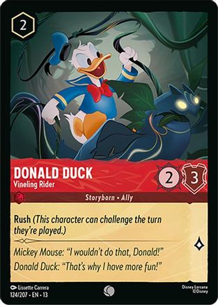 Donald Duck - Vineling Rider FRANÇAIS (124/204) - IE - Commune - Cold Foil