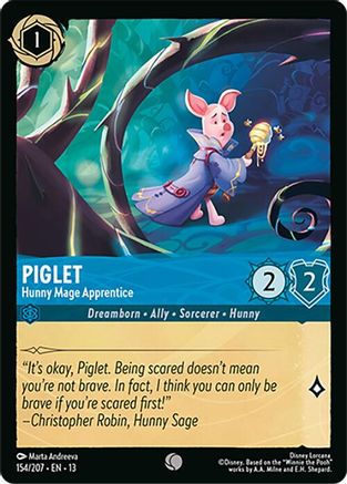 Piglet - Hunny Mage Apprentice FRANÇAIS (154/204) - IE - Commune - Cold Foil