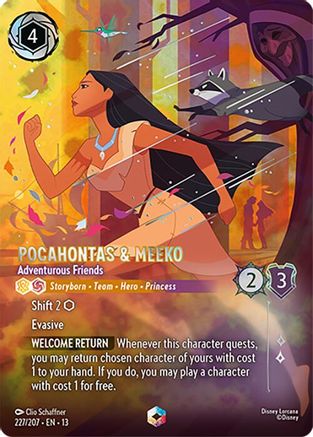 Pocahontas & Meeko - Adventurous Friends (Enchanted) FRANÇAIS (227/204) - IE - Enchantée - Holofoil