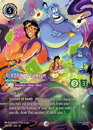Aladdin & Genie - Mischievous Pals (Enchanted) FRANÇAIS (232/204) - IE - Enchantée - Holofoil