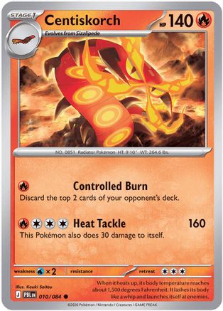 Centiskorch (010) - MPB  - Common - Reverse Holofoil