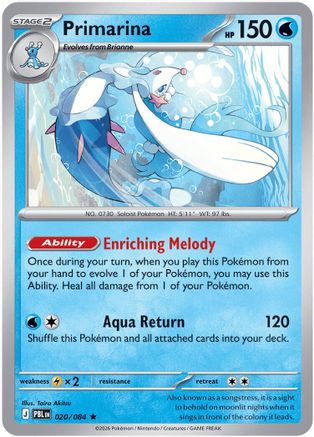 Primarina (020/084) - MPB  - Rare - Holofoil