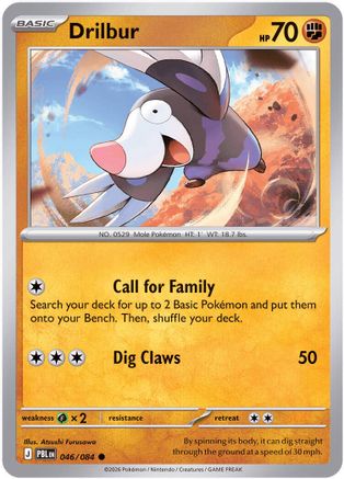Drilbur (046) - MPB  - Common - Reverse Holofoil