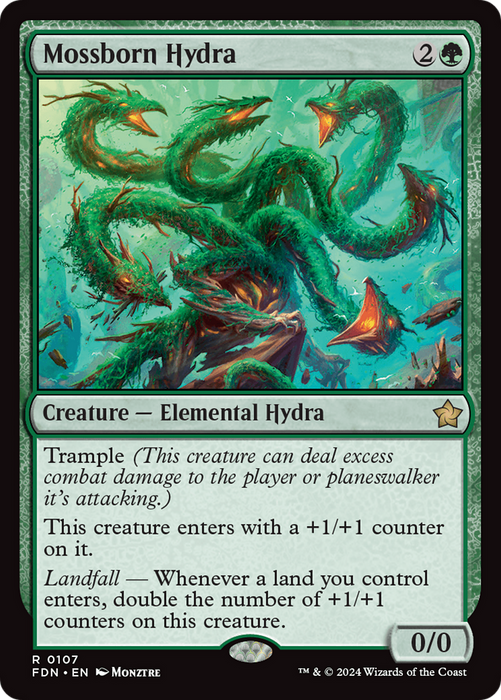 Mossborn Hydra (FDN-107) - rare - Foil