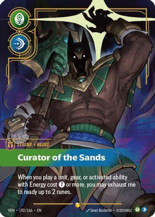 Nasus - Curator of the Sands (Overnumbered) (192/166) - VEN - Showcase - Foil