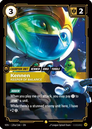 Kennen - Keeper of Balance (Alternate Art) (135a/166) - VEN - Showcase - Foil