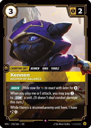 Kennen - Keeper of Balance (135/166) - VEN - Rare - Foil