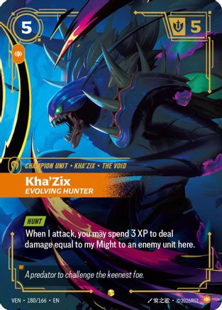 Kha'Zix - Evolving Hunter (Overnumbered) (180/166) - VEN - Showcase - Foil