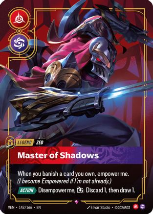 Zed - Master of Shadows (143/166) - VEN - Rare - Foil