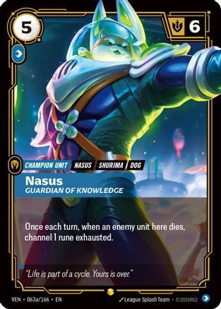 Nasus - Guardian of Knowledge (Alternate Art) (063a/166) - VEN - Showcase - Foil