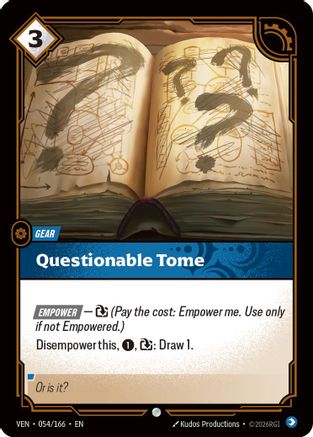 Questionable Tome (054/166) - VEN - Common