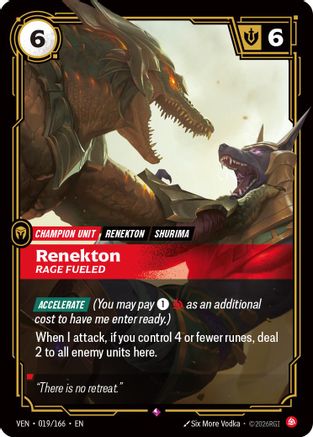 Renekton - Rage Fueled (019/166) - VEN - Rare - Foil