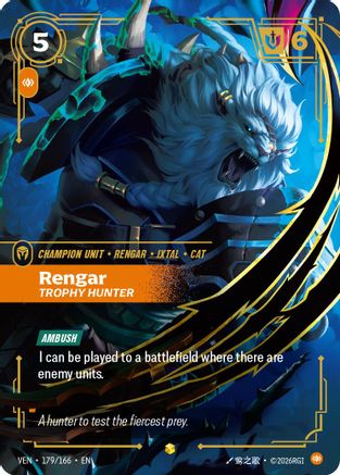 Rengar - Trophy Hunter (Overnumbered) (179/166) - VEN - Showcase - Foil