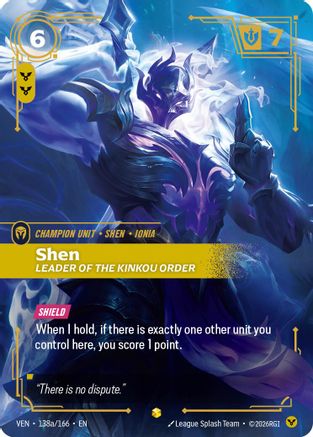 Shen - Leader of the Kinkou Order (Alternate Art) (138a/166) - VEN - Showcase - Foil