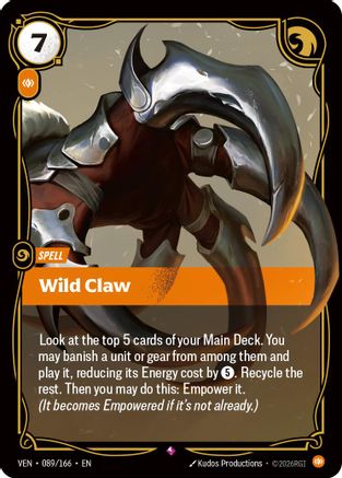 Wild Claw (089/166) - VEN - Rare - Foil