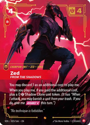 Zed - From the Shadows (023/166) - VEN - Epic - Foil