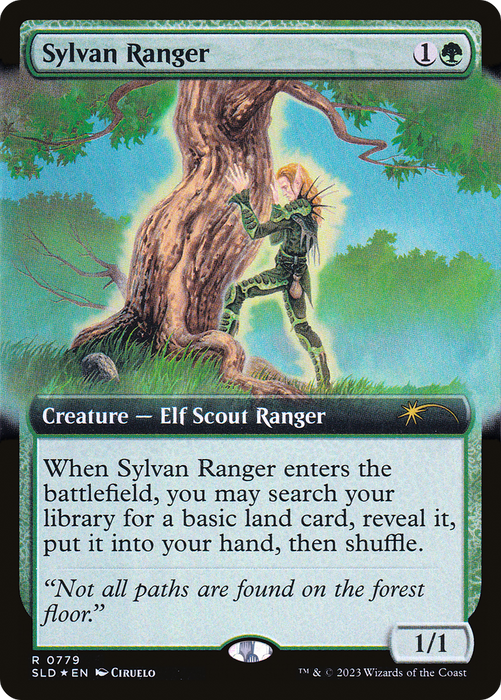 Sylvan Ranger (SLD-779) - rare: (Extended Art) - Foil