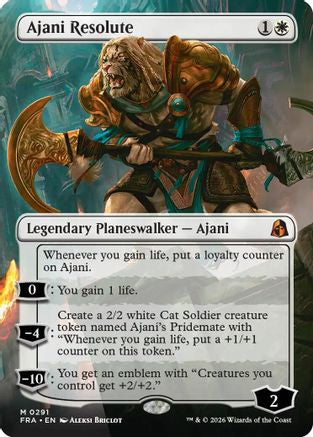 Ajani Resolute (Borderless) (FRA-291) - mythic