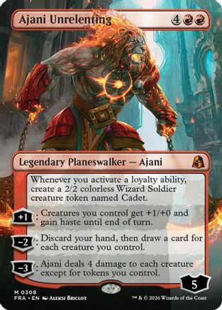 Ajani Unrelenting (Borderless) (FRA-308) - mythic