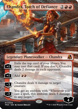 Chandra, Torch of Defiance (Borderless) (FRA-309) - mythic