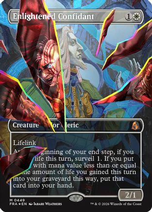 Enlightened Confidant (Borderless) (Facet Foil) (FRA-449) - mythic - Foil