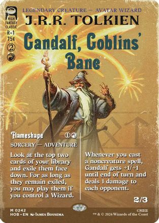 Gandalf, Goblins' Bane (Borderless) (HOB-242) - mythic - Foil