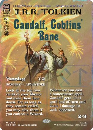 Gandalf, Goblins' Bane (Borderless) (Surge Foil) (HOB-278) - mythic - Foil