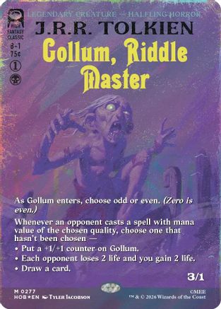 Gollum, Riddle Master (Borderless) (Surge Foil) (HOB-277) - mythic - Foil
