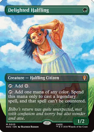 Delighted Halfling (Borderless) (HOC-025) - mythic - Foil