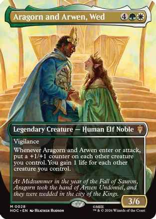 Aragorn and Arwen, Wed (Borderless) (HOC-028) - mythic - Foil