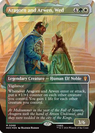 Aragorn and Arwen, Wed (Borderless) (Surge Foil) (HOC-068) - mythic - Foil