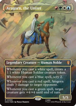 Aragorn, the Uniter (Borderless) (Surge Foil) (HOC-069) - mythic - Foil