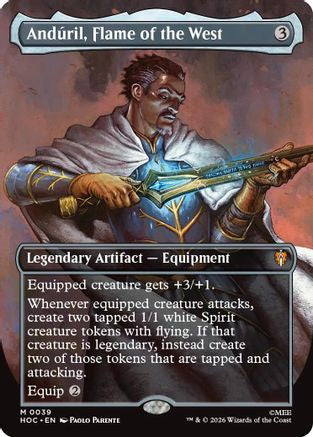 Anduril, Flame of the West (Borderless) (HOC-039) - mythic - Foil