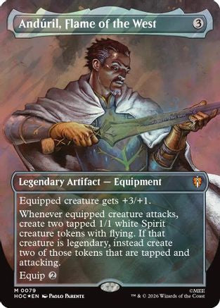 Anduril, Flame of the West (Borderless) (Surge Foil) (HOC-079) - mythic - Foil
