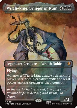 Witch-king, Bringer of Ruin (Borderless) (Surge Foil) (HOC-061) - mythic - Foil