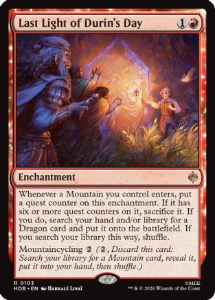 Last Light of Durin's Day (HOB-103) - rare - Foil