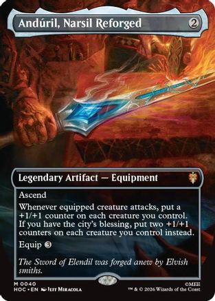 Anduril, Narsil Reforged (Borderless) (HOC-040) - mythic - Foil