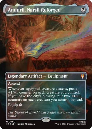 Anduril, Narsil Reforged (Borderless) (Surge Foil) (HOC-080) - mythic - Foil